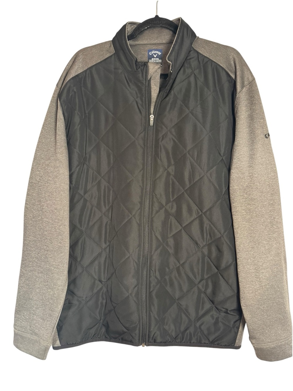Callaway Men’s Quilted Front Zip XXL Jacket in Black and Gray